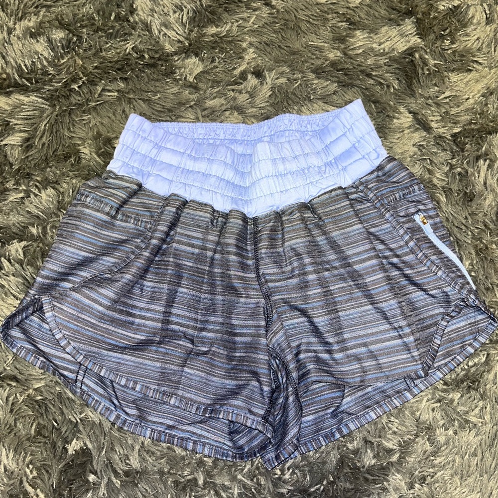 Striped Lululemon Blue Shorts High Rise size 8